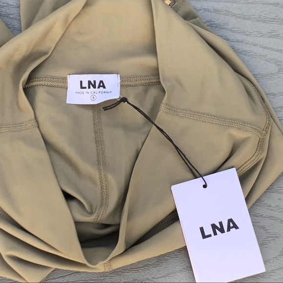 LNA Olive Green Bike Short Side Gold Tone Zippers At Bottom Hem Size Small - Picture 6 of 7